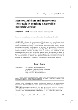 Mentors, advisors and supervisors: Their role in teaching