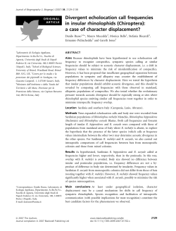 Divergent echolocation call frequencies