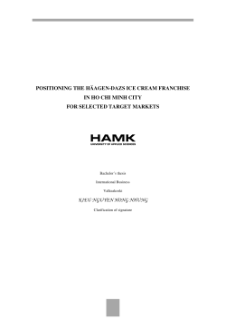 positioning the h&auml;agen-dazs ice cream franchise in ho chi