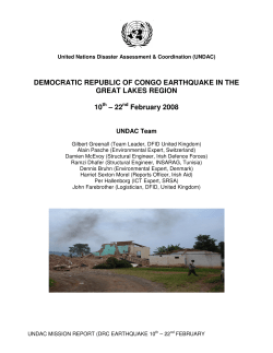 DEMOCRATIC REPUBLIC OF CONGO EARTHQUAKE IN THE