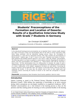 Students` Preconceptions of the Formation and Location of Deserts