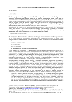 How to Evaluate E-Government? - United Nations Information Centres