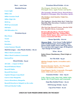 CHECK OUT OUR FROZEN DRINK MENU ON THE BACK!