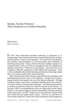 Three Perspectives on Online Education