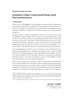 Isomorphism: A Bridge to Connect Gestalt Therapy, Gestalt Theory