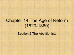 Chapter 14 The Age of Reform (1820-1860)
