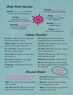 Daily Drink Specials- -Cabana Favorites-