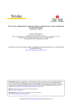 EDWARD D. FREIS for Stroke Prevention The Veterans