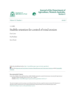 Stubble retention for control of wind erosion