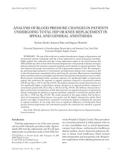 AnAlySiS Of blOOd PreSSure ChAngeS in PAtientS undergOing