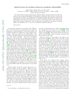 Optical tweezer for probing erythrocyte membrane deformability