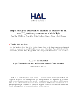 Rapid catalytic oxidation of arsenite to arsenate in an iron(III)/sulfite