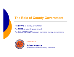 The Role of County Government The SCOPE of county government