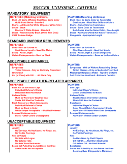 Soccer Uniform Criteria