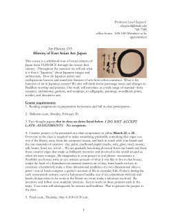 Art History 153 History of East Asian Art: Japan