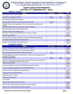 NAACP LEGISLATIVE PRIORITIES FOR THE 106TH CONGRESS
