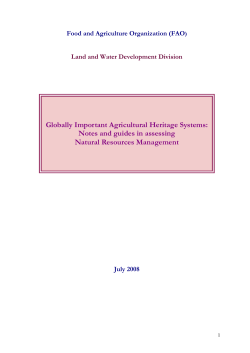 Notes and guides in assessing Natural Resources Management