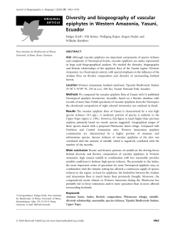 Diversity and biogeography of vascular epiphytes in Western