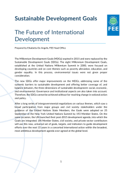 Sustainable Development Goals The Future of International