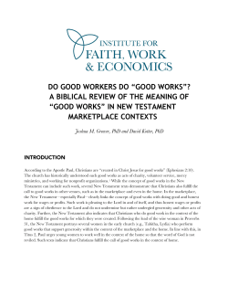 do good workers do &ldquo;good works&rdquo;?