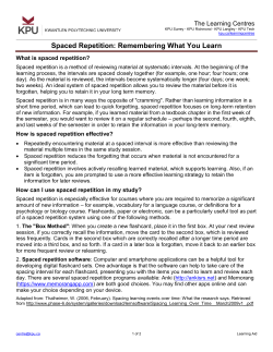 Spaced Repetition: Remembering What You Learn