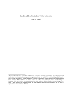 Benefits and Beneficiaries from US Farm Subsidies