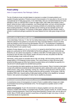 Food safety Food safety and table grapes Microorganisms of