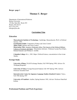 Thomas U. Berger - Boston University