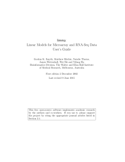 limma: Linear Models for Microarray and RNA