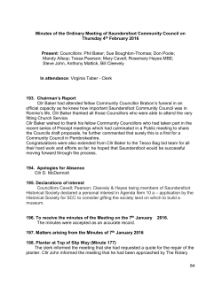 84 Minutes of the Ordinary Meeting of Saundersfoot Community