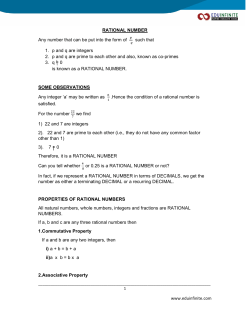 our sample chapter on Rational numbers.