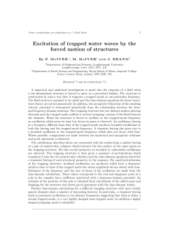 Excitation of trapped water waves by the forced motion of structures