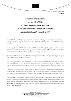 Summary of remarks by Javier SOLANA, EU High Representative for