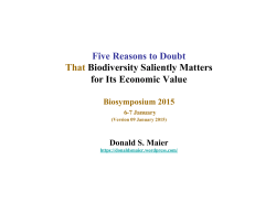 Five Reasons to Doubt That Biodiversity Saliently Matters for Its