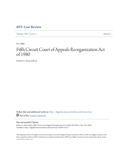 Fifth Circuit Court of Appeals Reorganization Act of 1980