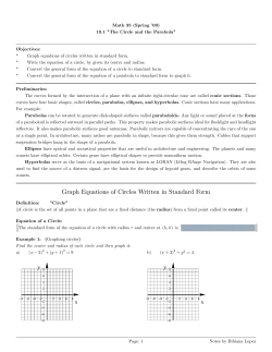 Graph Equations of Circles Written in Standard Form