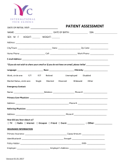 PATIENT ASSESSMENT - International Vein Clinics
