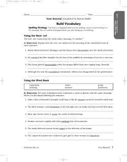 Selection Support: Skills Development Workbook: Unit 1: from Beowulf