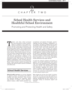 Chapter 2: School Health Services and Healthful School Environment