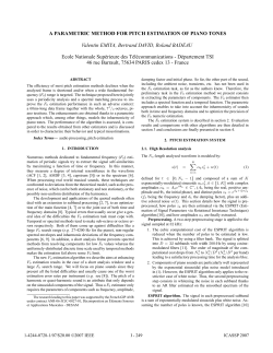 A parametric method for pitch estimation of piano tones
