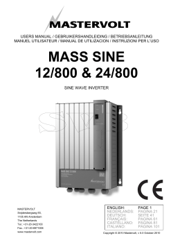 : Mastervolt - MASS SINE / Sinus Wechselrichter, at www.SVB.de