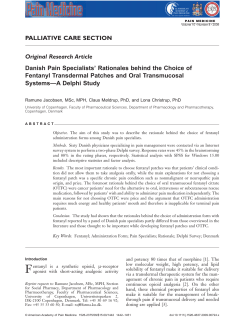 PALLIATIVE CARE SECTION Original Research Article Danish Pain