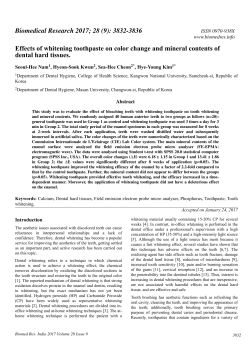 Effects of whitening toothpaste on color change and mineral