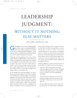 leadership judgment - Deep Blue