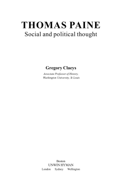 THOMAS PAINE: Social and political thought