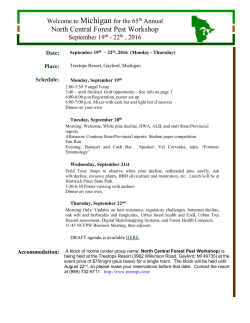 2016- Gaylord, Michigan - Forest and Shade Tree Pathology