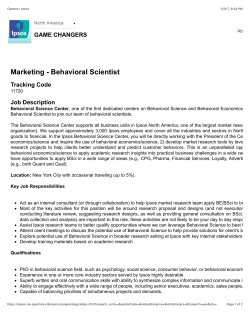 Marketing - Behavioral Scientist