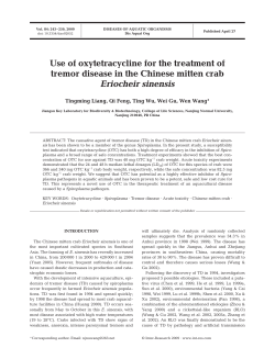 Use of oxytetracycline for the treatment of tremor disease in the