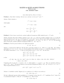 MATH 54 QUIZ 10 SOLUTIONS
