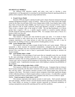 SIX RED FLAG MODELS Six different FFR detection models and